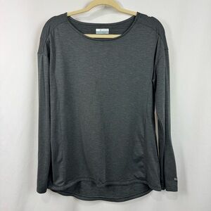 Columbia Women’s M Heather Grey Long Sleeve Shirt Lightweight Casual Relaxed Fit